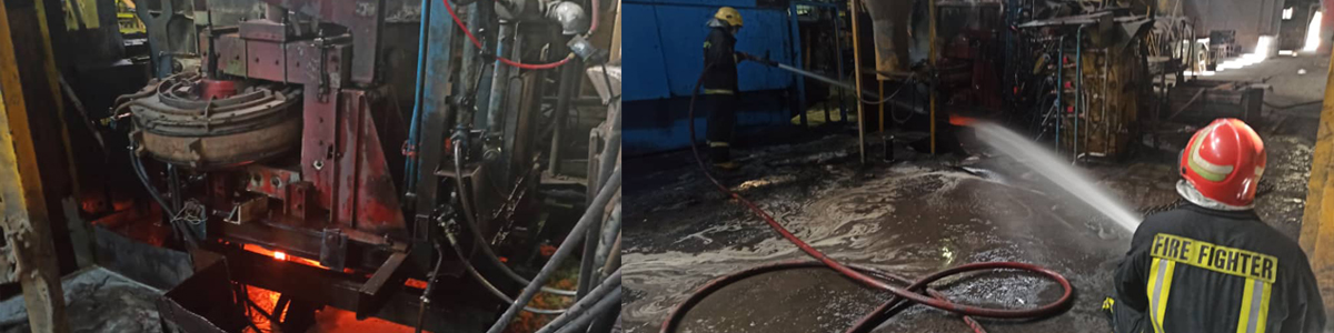 آتش سوزی در کارخانه ریخته گری ماشین سازی