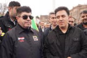 تجمع و راهپیمایی کارکنان سازمان آتش نشانی برعلیه تروریسم اسرائیلی آمریکایی